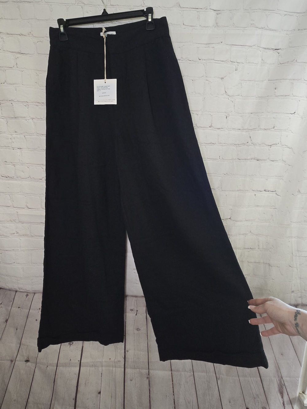 Olivia James The Label Wide Leg Cotton Trouser Pants Office Wear Summer Basic Sm